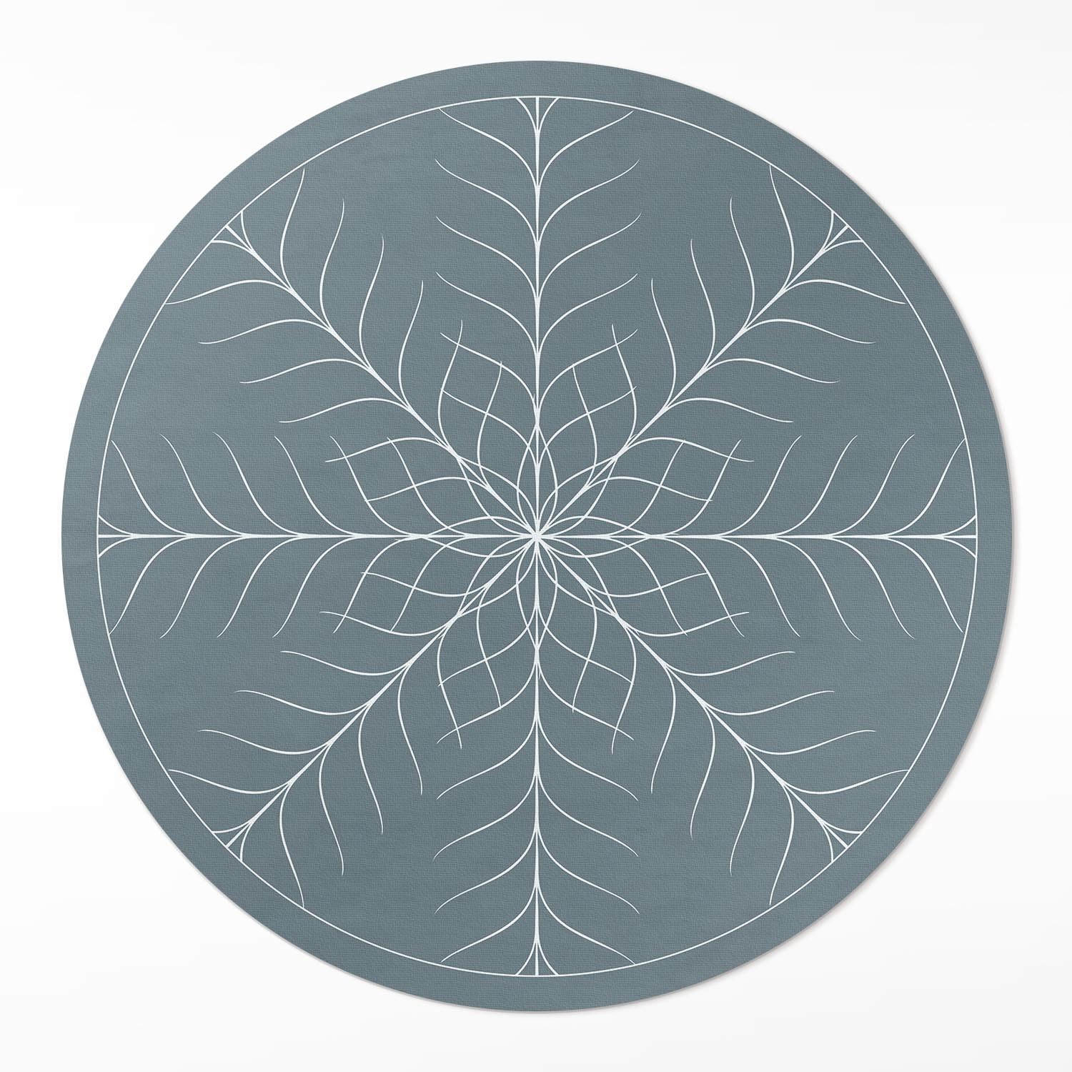 Tapis vinyle ø90 cm rond résistant à la rayure de sol de cuisine et intérieur à chevrons