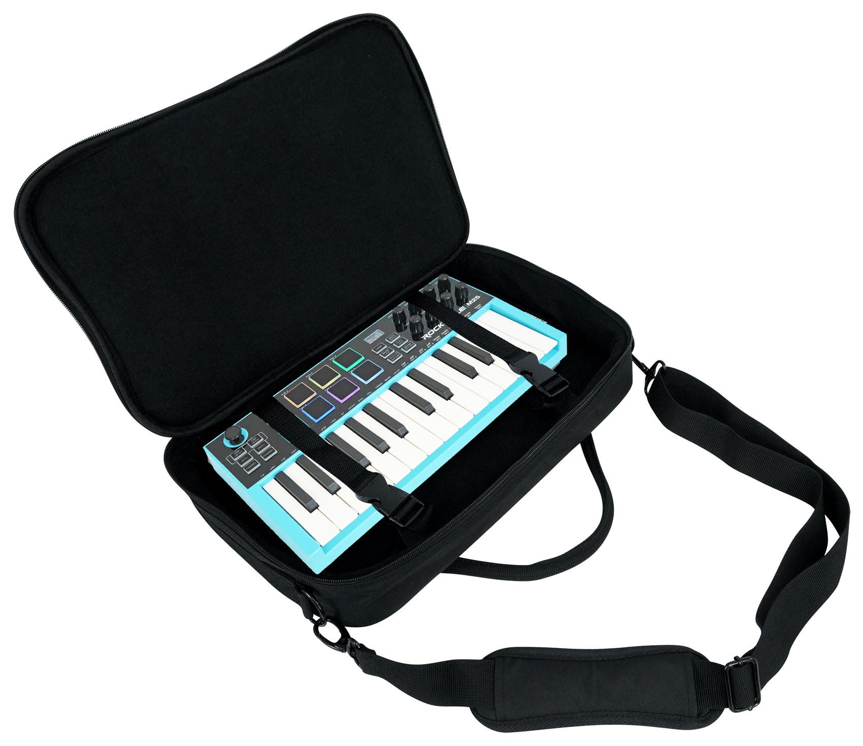 Rockville Bundle: Rockville M25 25 Key USB Wireless MIDI Keyboard Controller With Bluetooth+8 Pads Bundle with Rockville MCB16 Gig Bag Case 4 DJ/MIDI/Keyboard Controller/16 x 10.5 x 3 INCHES (2 items)