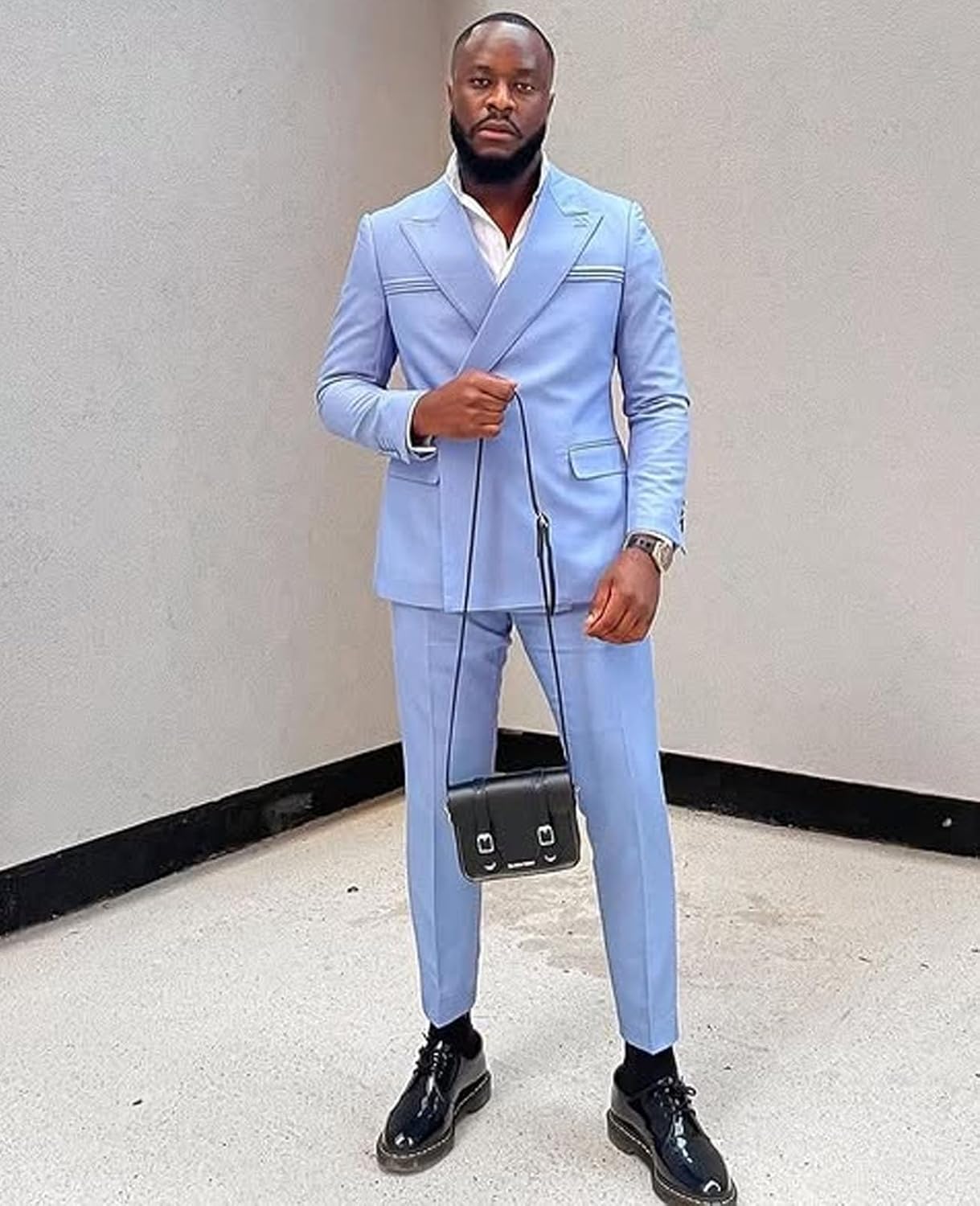 Mens Suit 2 Piece Slim Fit Wedding Suits for Men Business Formal Double Breasted Suit Men Tuxedo Set Prom Party