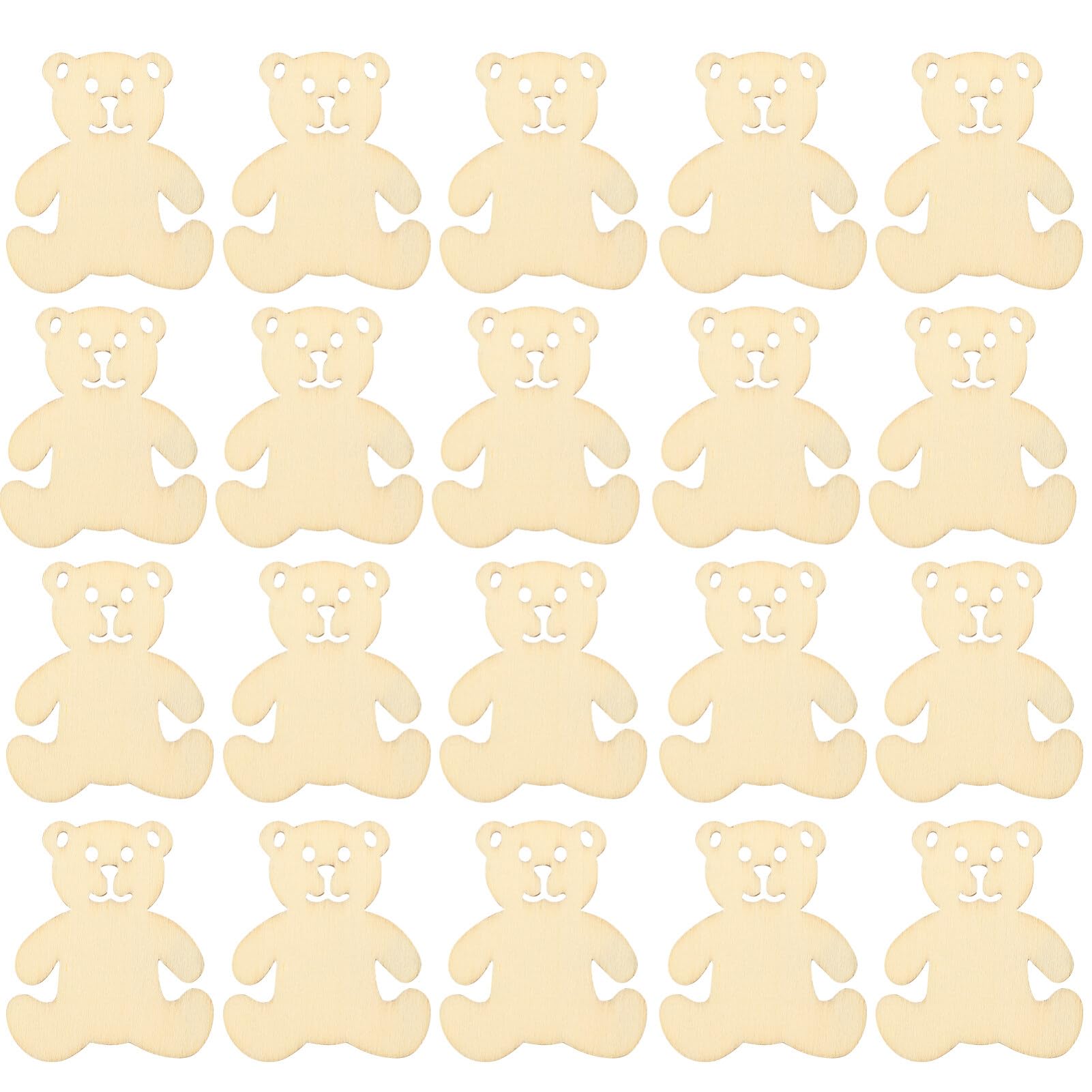 Etiquetas de bricolaje y rebanadas de madera de oso para manualidades
