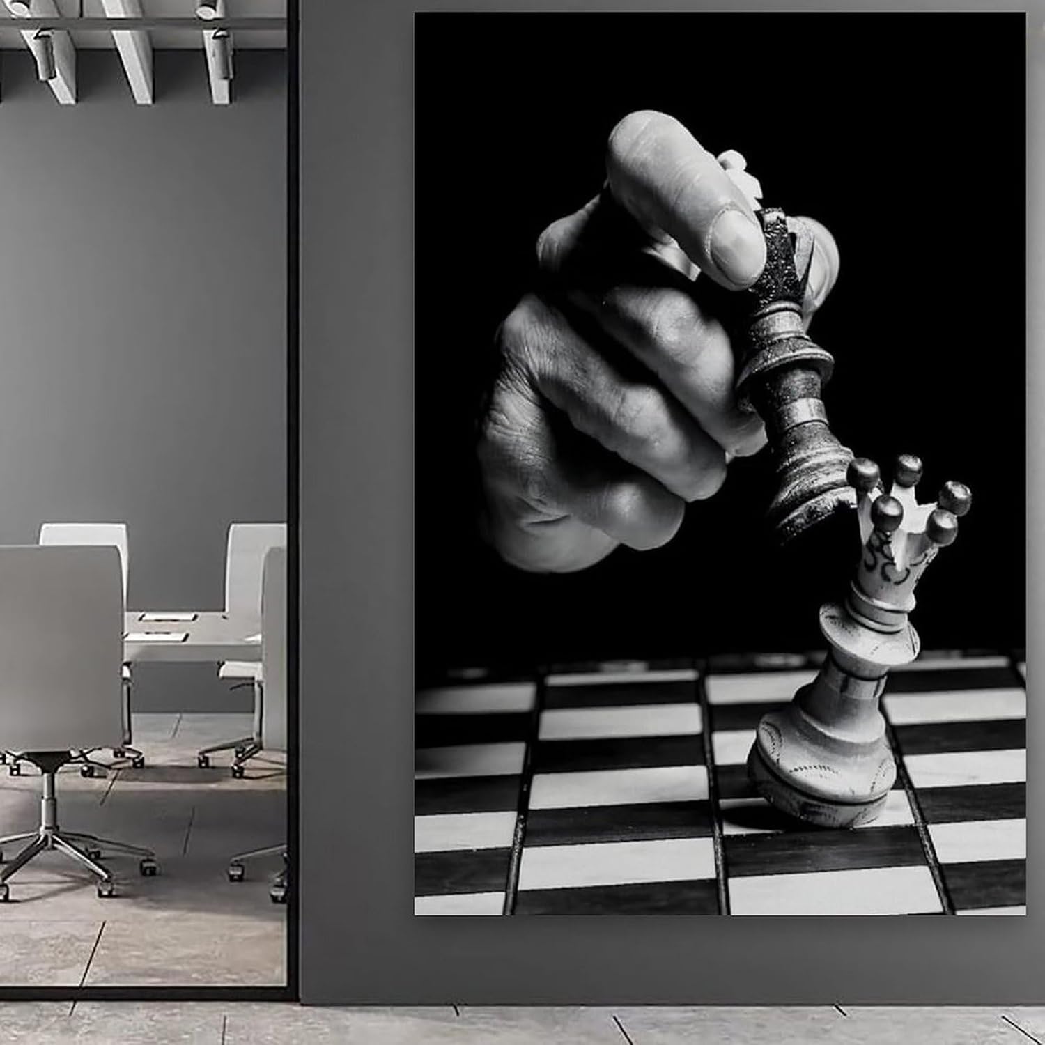 King Chess Piece Collapsed Chess Piece Poster 08x12inch Frame-style image 5