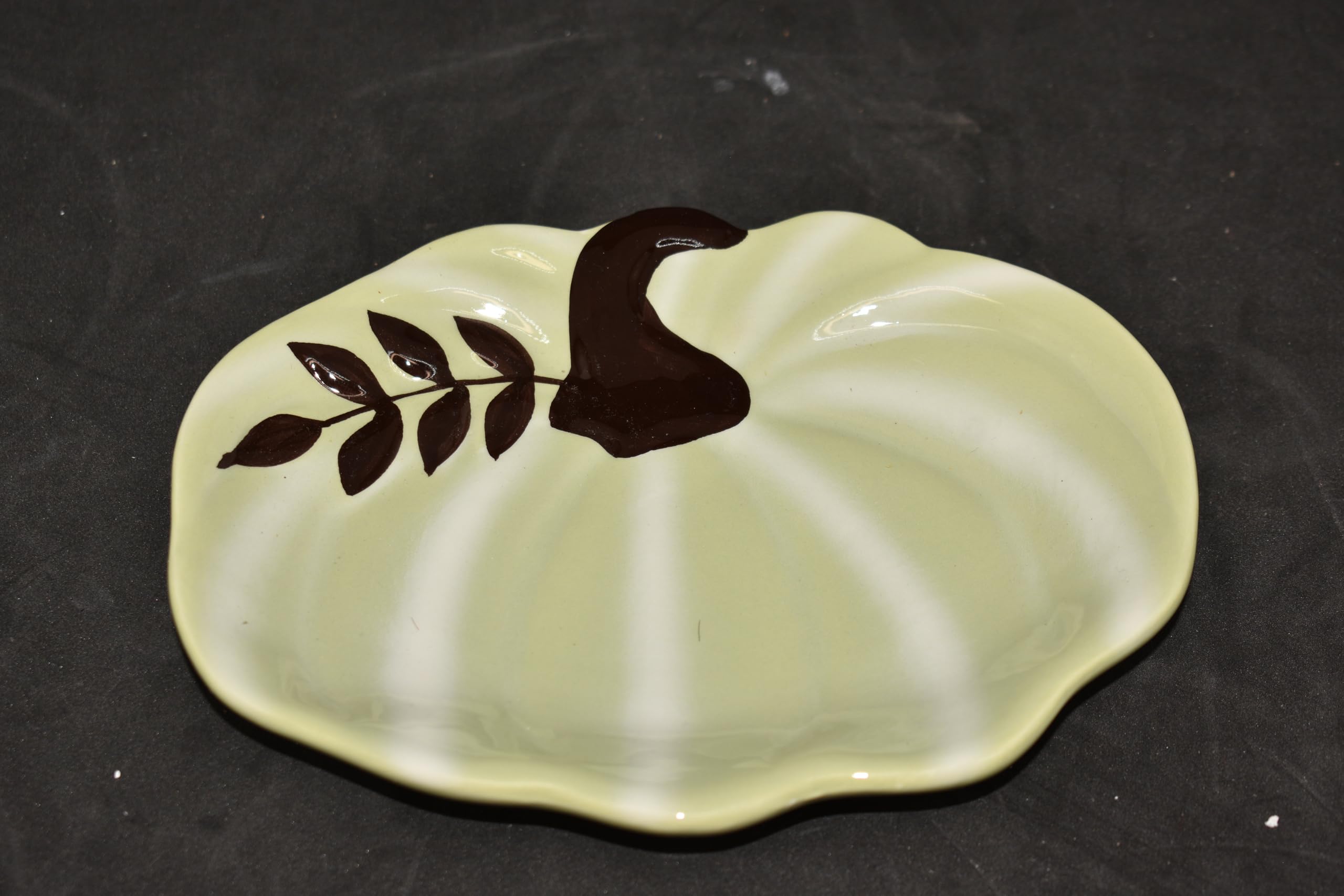 New Harvest Fall Sage & White Pumpkin Gourd Kitchen Spoon Rest Spoonrest Plate Tableware