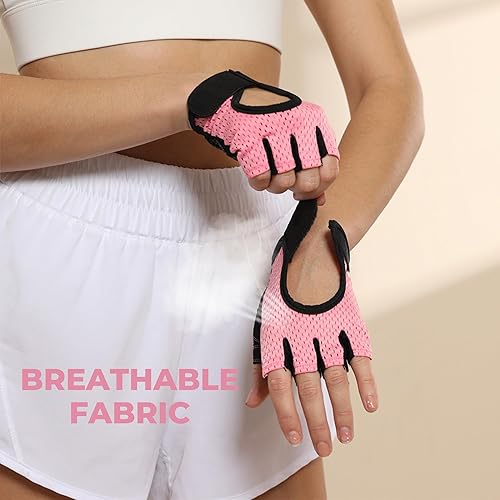 Miniatura 4 de Guantes de levantamiento de pesas unisex para hombre, diseño de medio dedo, agarre antideslizante