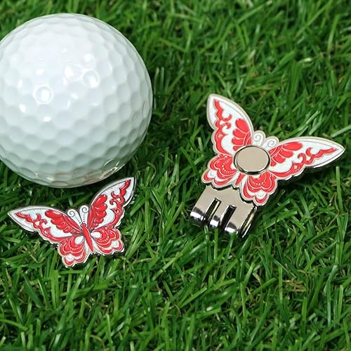 Miniatura 8 de PINMEI Mariposa Golf Bal L Marcador con clip para sombrero de golf para damas golfistas clip magnético para sombrero para mujeres golfistas