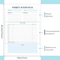 Vista 2 de Maitys 200 hojas, 4 blocs, planificador de acción de proyectos, bloc de notas, gestión de proyectos con almohadilla de planificación de lista