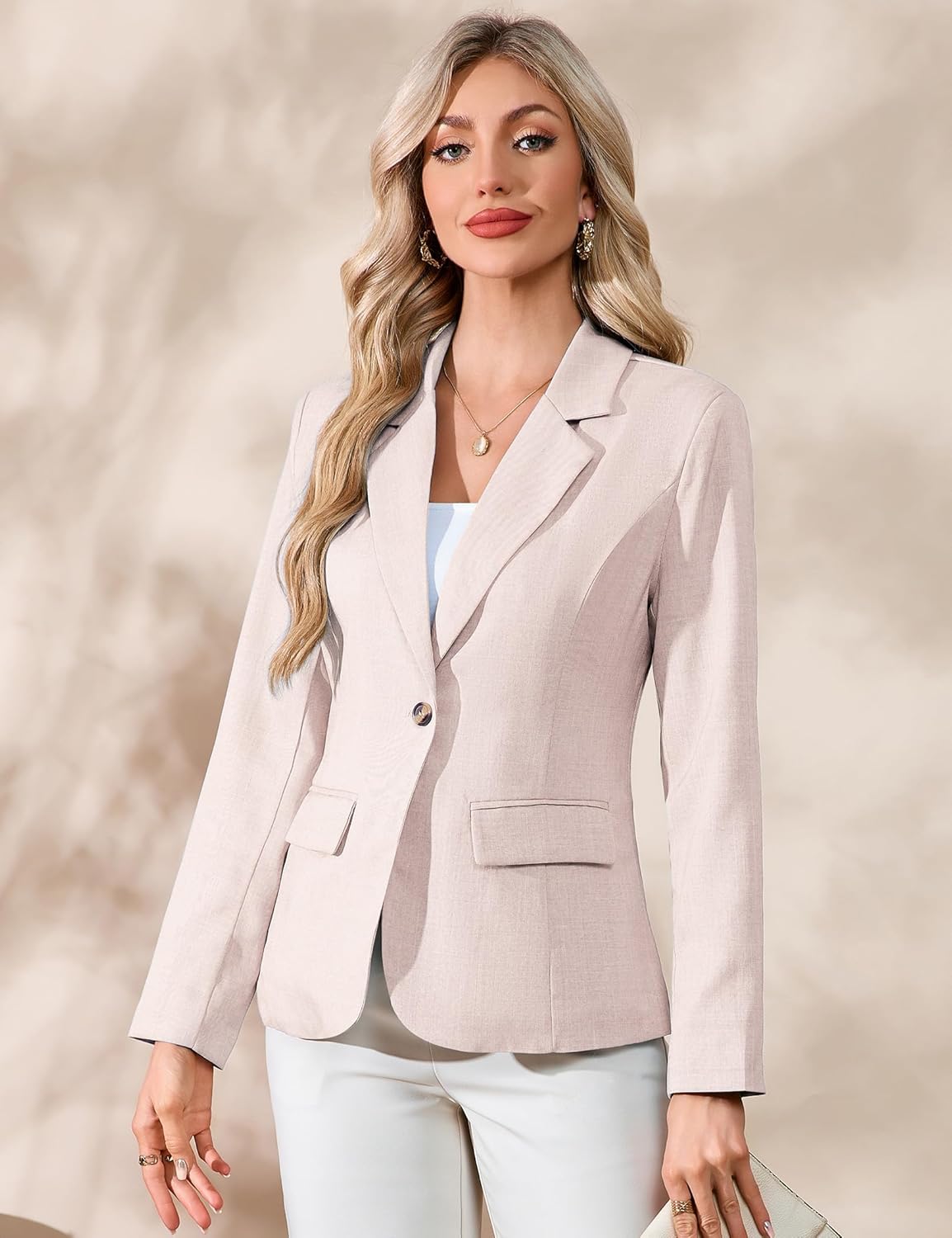 Yesfashion Womens Blazers Long Sleeve Open Front Business Casual Slim Fit Cardigan Jacket - Image 5