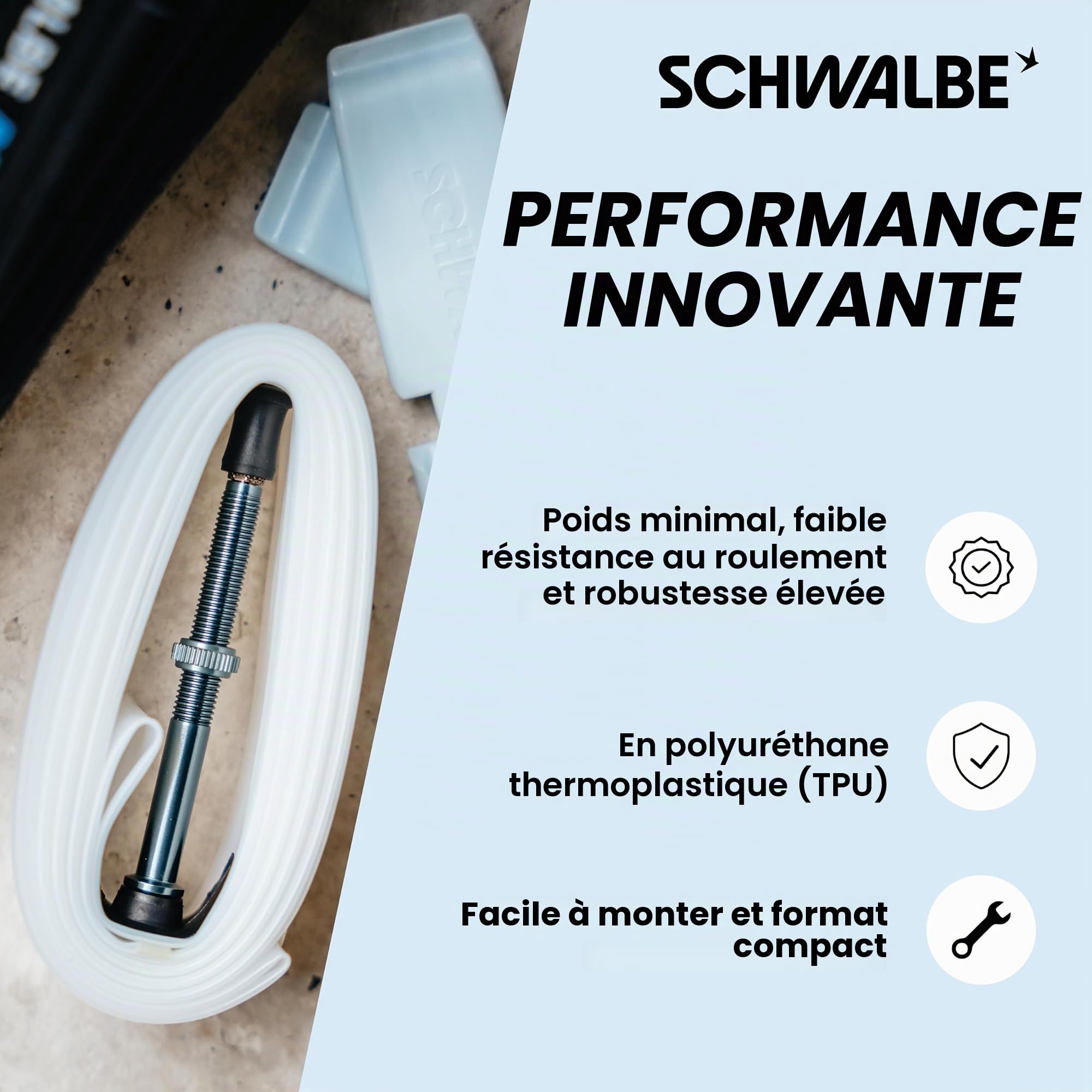Schwalbe Chambre à air Aerothan - pour vélos urbains, VTT, Course et Tourisme - Chambre à air en TPU - Fabriqué en Allemagne