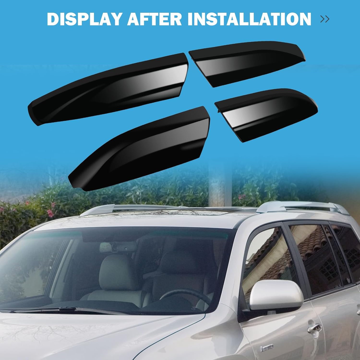 Aluminum Luggage Carrier,Black Roof Rack Covers Compatible for Toyota for Highlander 2.7L 2009-2013
