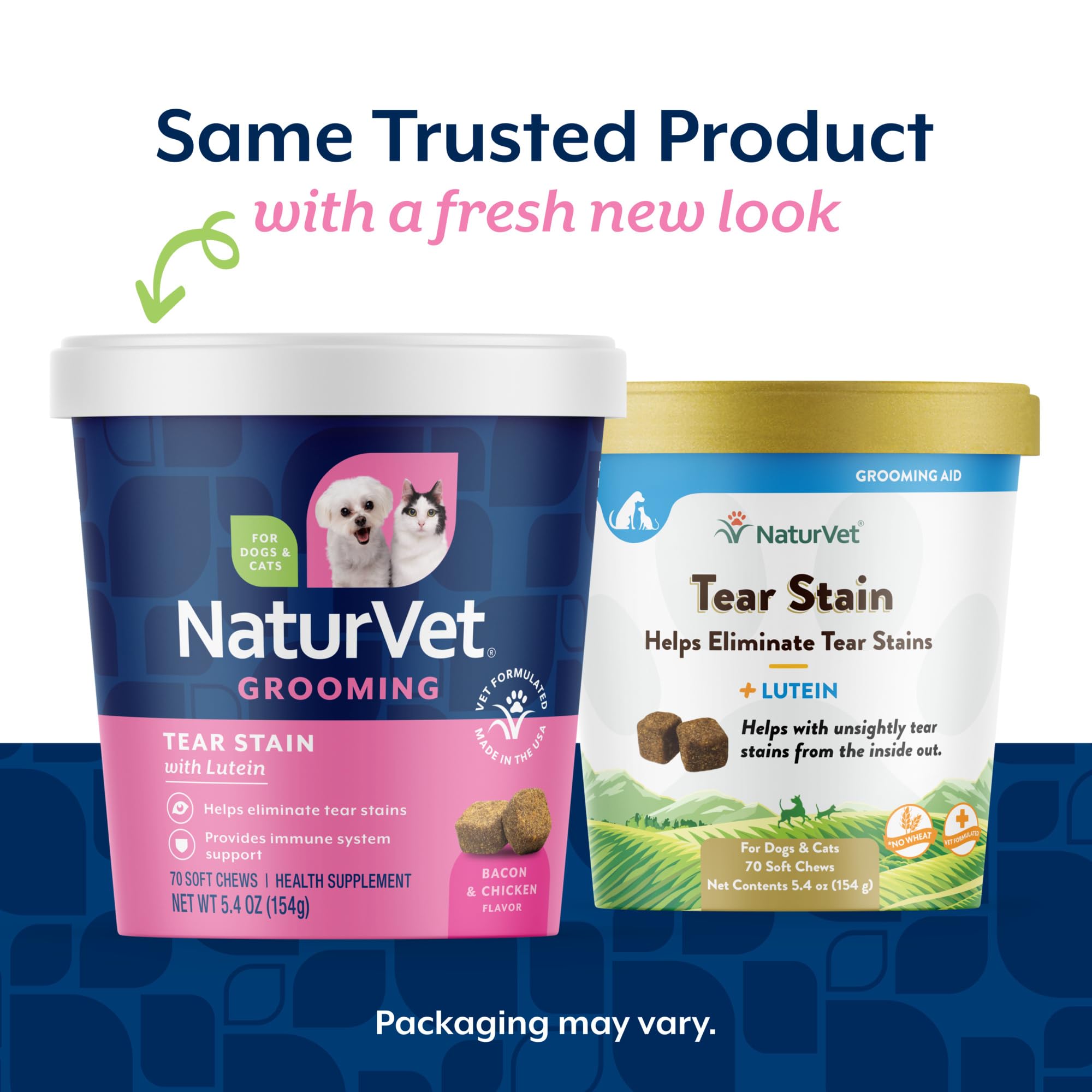 NaturVet Tear Stain Plus Lutéine - Élimine les taches disgracieuses de larmes - Amélioré avec de l'extrait de canneberge, de la racine de guimauve et de la racine de raisin d'Oregon - Pour chiens et chats - 70 mou à mâcher souples