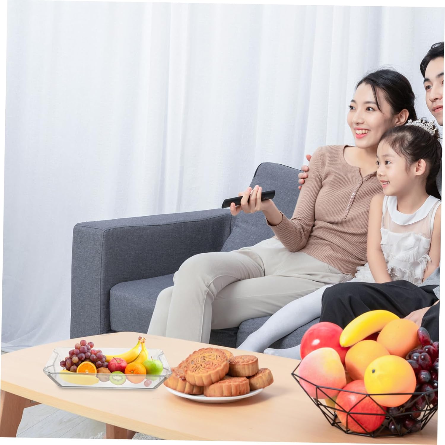 OUNONA Glass Steaming Tray for Fish Tempered Glass Serving Platter for Home Restaurant and Parties Versatile Food Plate for Steaming and Serving Dishes