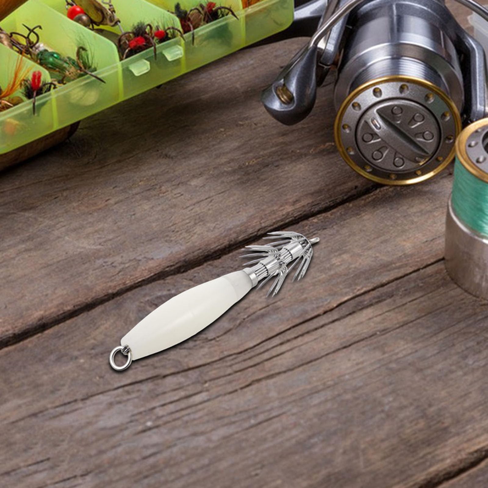 Toddmomy 10 anzuelos de Pesca Que Brillan en la Oscuridad - Cebo Luminoso para Pesca Nocturna - Cebo Duro Fluorescente para Calamar - Anzuelo para Sepia Que Brilla en la Oscuridad