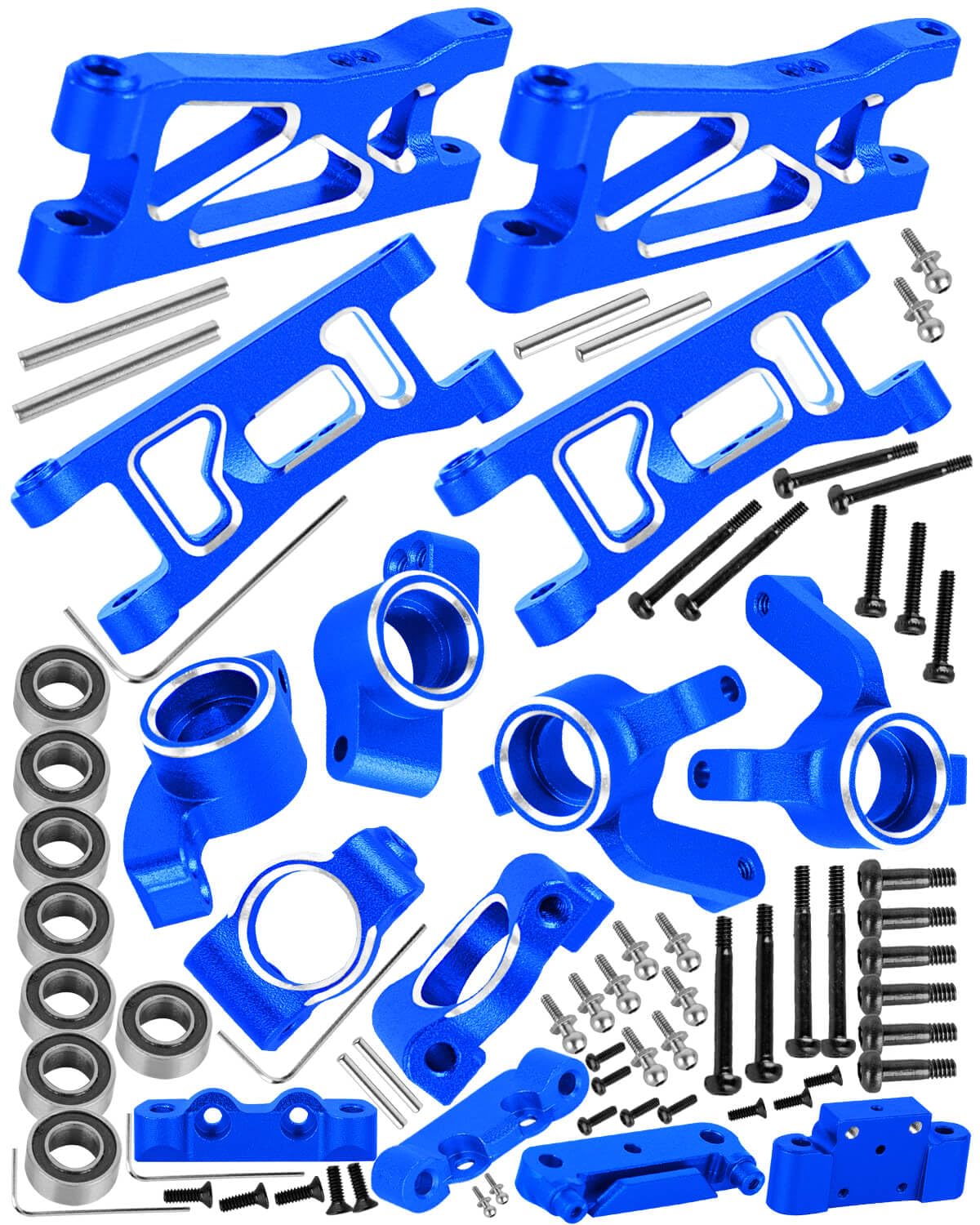 RCYouHott RC Upgrades Part for 1/24 Micro-B 2S 2WD,1/28 Micro-T 2S 2WD,Aluminum Suspension Arms/Caster Block/Steering Blocks/Rear Stub Axle Carriers/Suspension Mount,Navy Blue(LOS-1768,LOS-1761)
