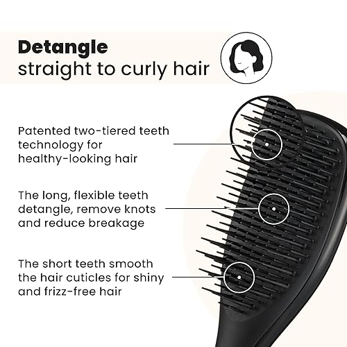 Miniatura 2 de Tangle Teezer Ultimate Detangler - Cepillo desenredante para el cabello, elimina los nudos y evita daños, minicepillo para viajes, manos pequeñas y