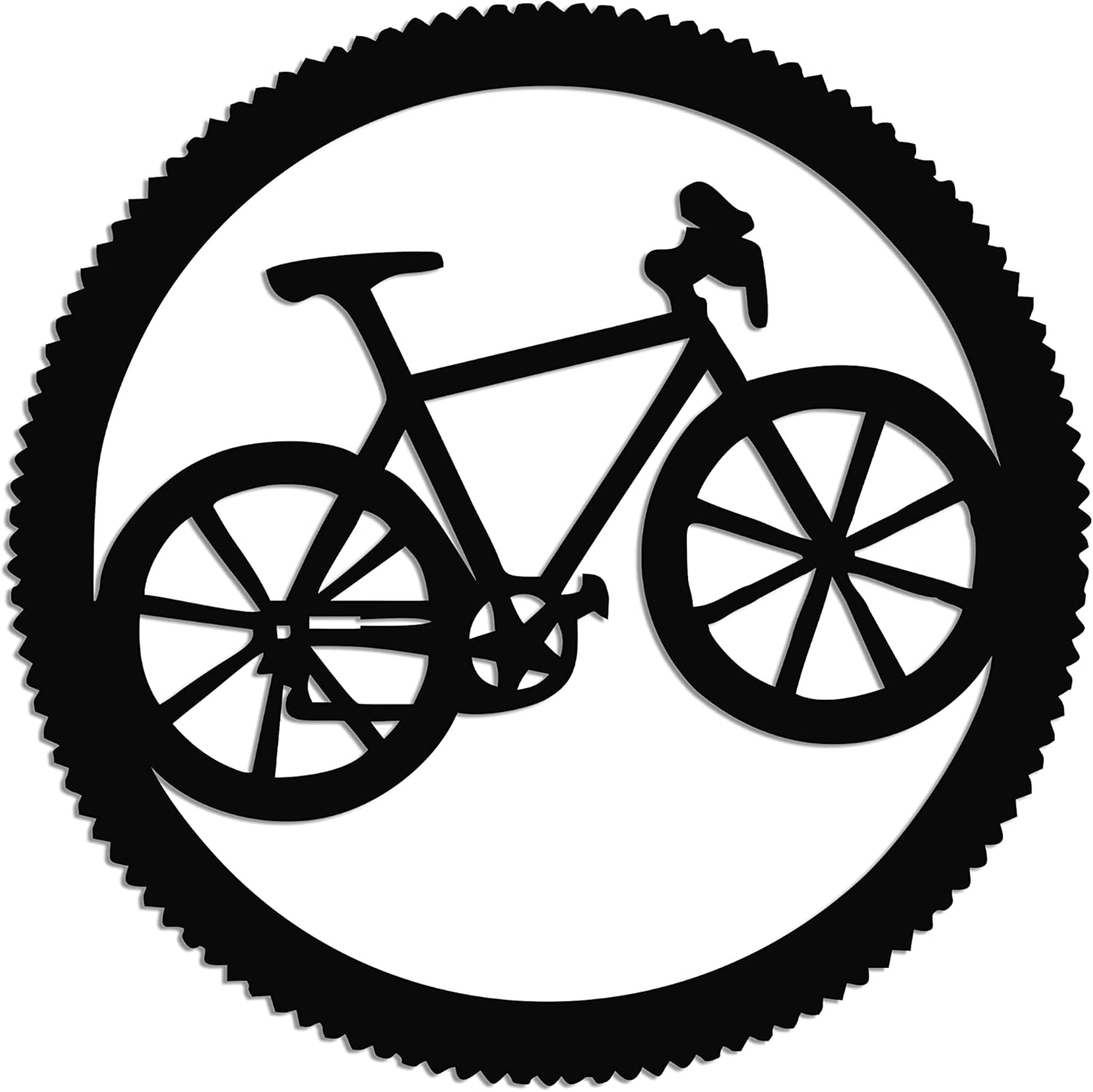 Metal Bike Wall Art, Cyclist Gift, Biker Art, Bicycle Wall Art, Metal Wall Decor, Home Office Decoration, Bedroom Living Room Decor, Housewarming Gift (18"W x 18"H / 45x45 cm) 17.7"L x 17.7"W