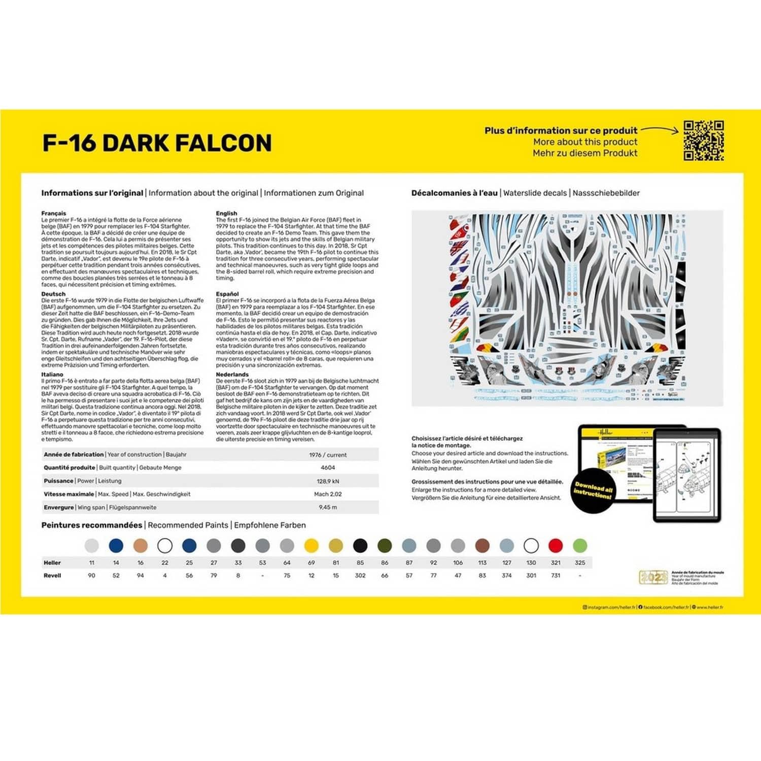 Heller 30411 F-16 Dark Falcon 1/48