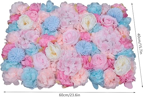 Miniatura 5 de DNYSYSJ 6 paneles de pared de flores paneles de decoración de pared de flores artificiales de 24 x 16 pulgadas para decoración de pared interior