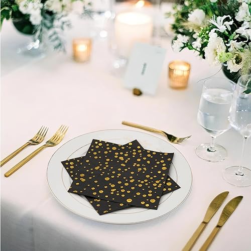 Miniatura 5 de Paquete de 80 servilletas de cóctel de papel blanco con patrón de piña de lámina dorada, suministros de fiesta (5 x 5 pulgadas, 3 capas)