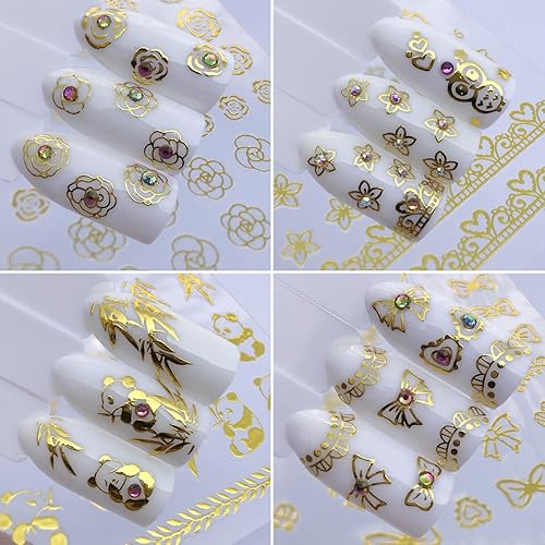 Miniatura 11 de 30 Sheets Colorful Flower Nail Art Stickers Flowers Nail Art Supplies 3D Self Adhesive Nail Decals Colorful Daisy Floral Bow Tie Heart Nail Designs