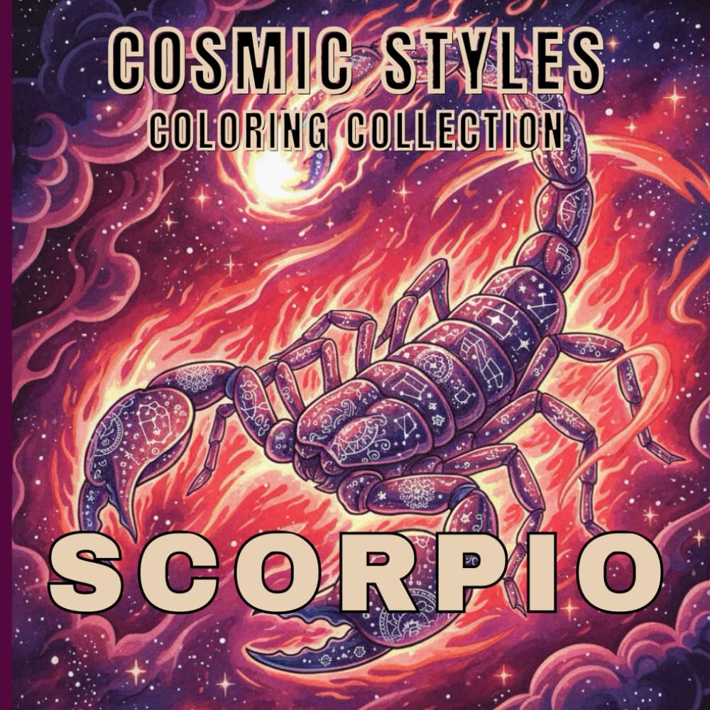 Scorpio Coloring Book for Adults Dark Zodiac Mandalas, Mystical Symbols & Intense Cosmic Art for Relaxation and Stress Relief: A Powerful Zodiac ... and Teens (Cosmic Styles Coloring Collection)