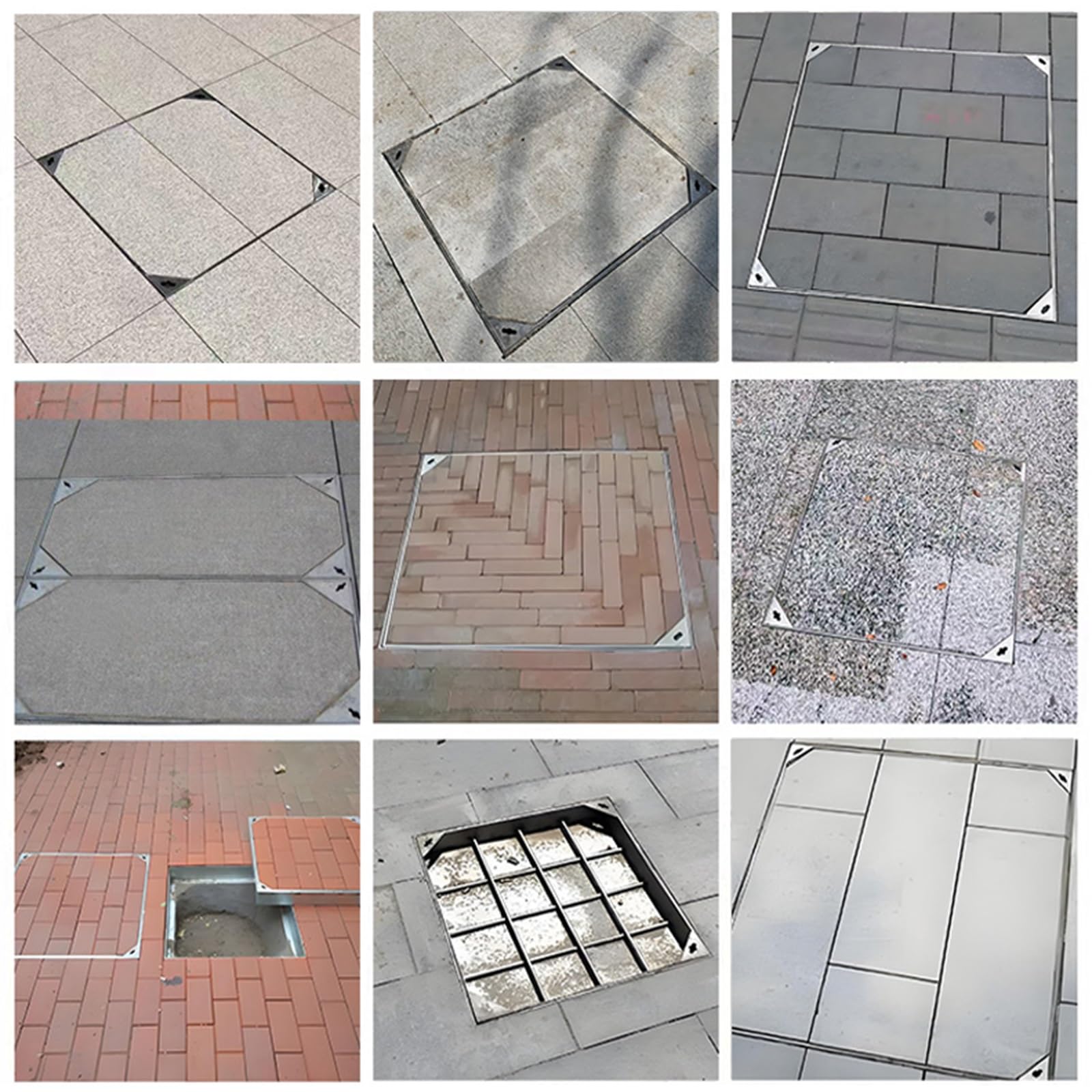 Cubierta invisible de acero inoxidable, tapa de cámara de inspección para tanque séptico, para uso en exteriores y resistente a la intemperie