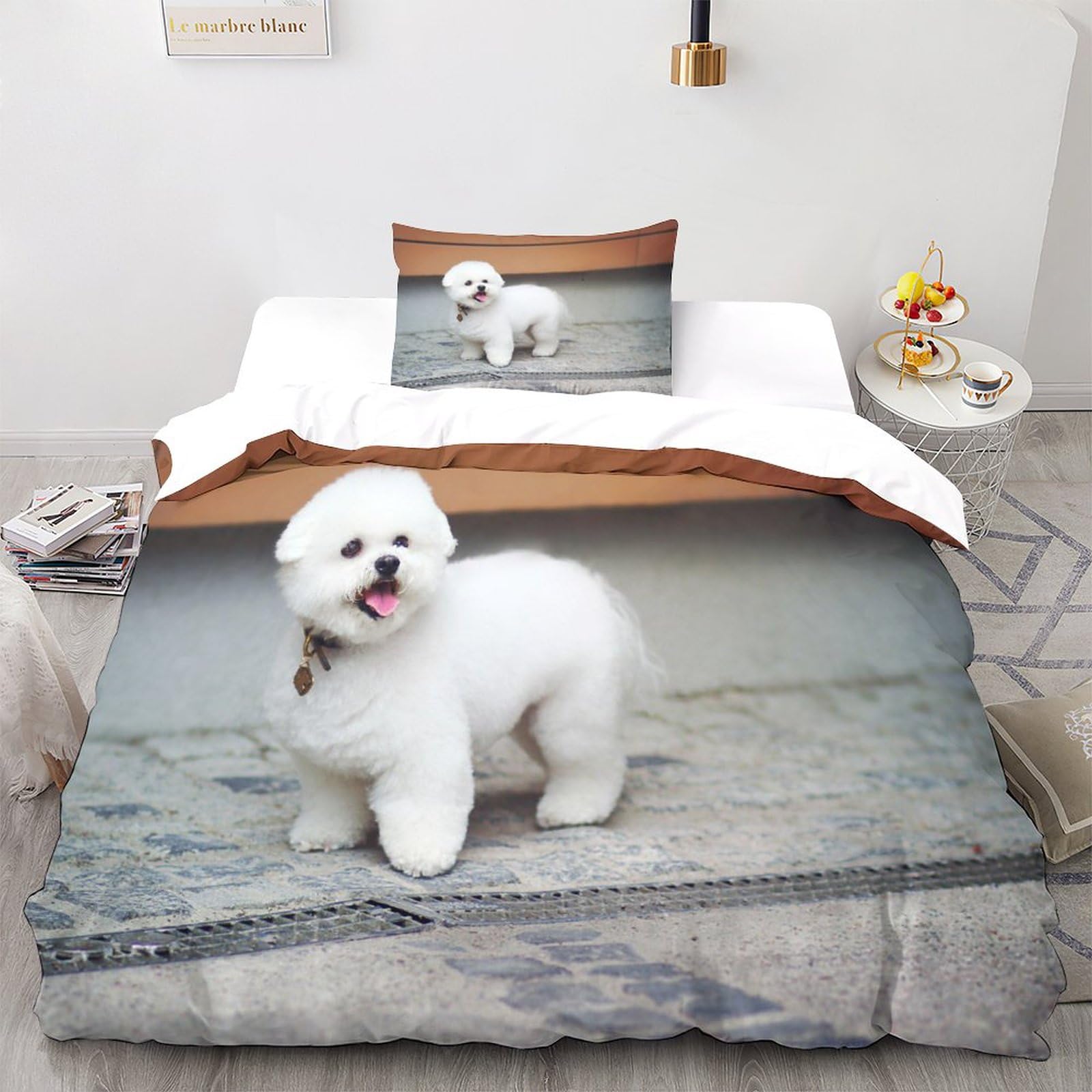 Housse De Couette Bichon Frisé - Microfibre Douce 135x200 Cm (simple) - 7