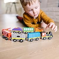Vista 2 de Melissa & Doug – Tren de madera, vagones de tren