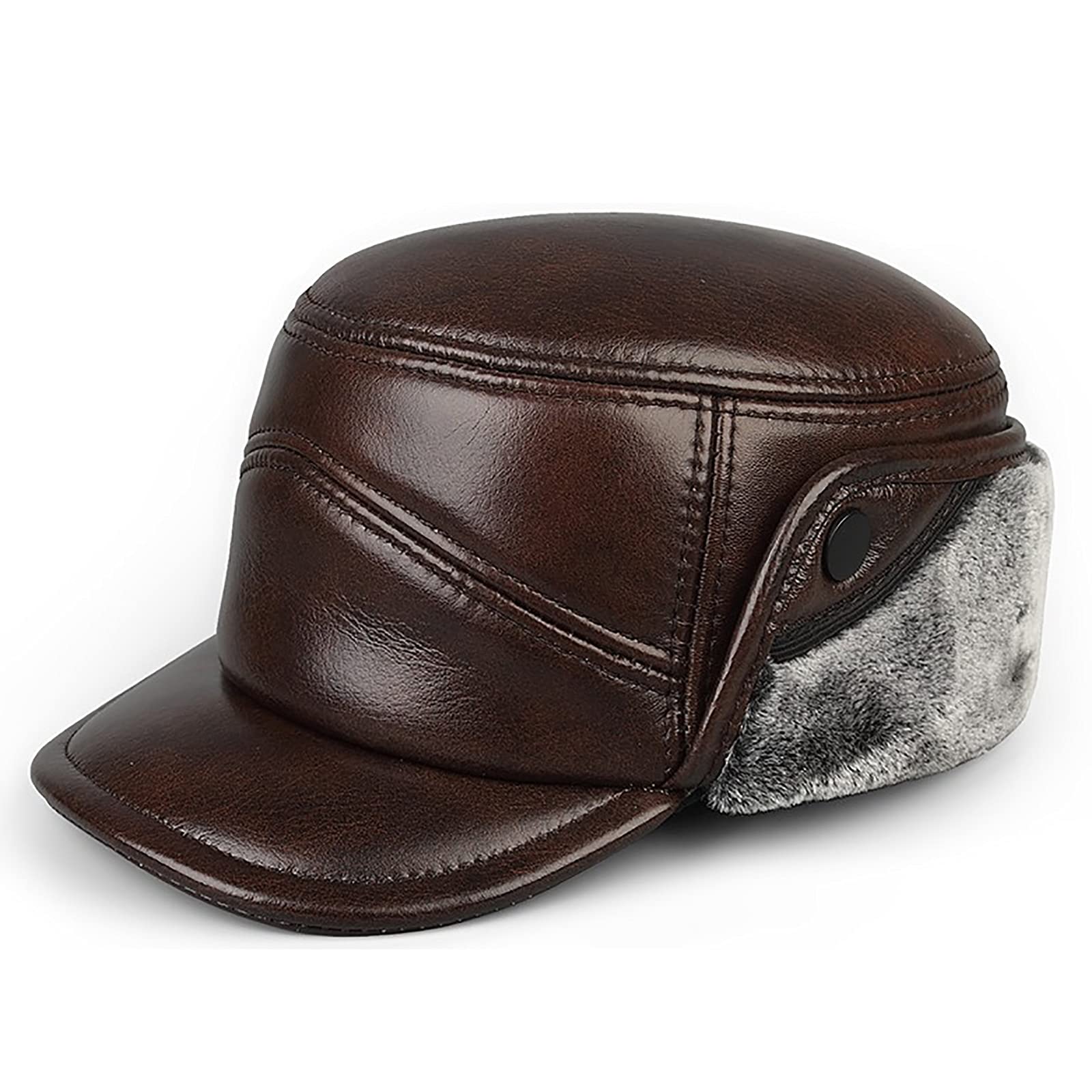 G&F Uomini Cappello Bomber Trapper Berretto Spessi Cappelli Aviatore con Paraorecchie Inverno per Persone Mezza età e Anziani