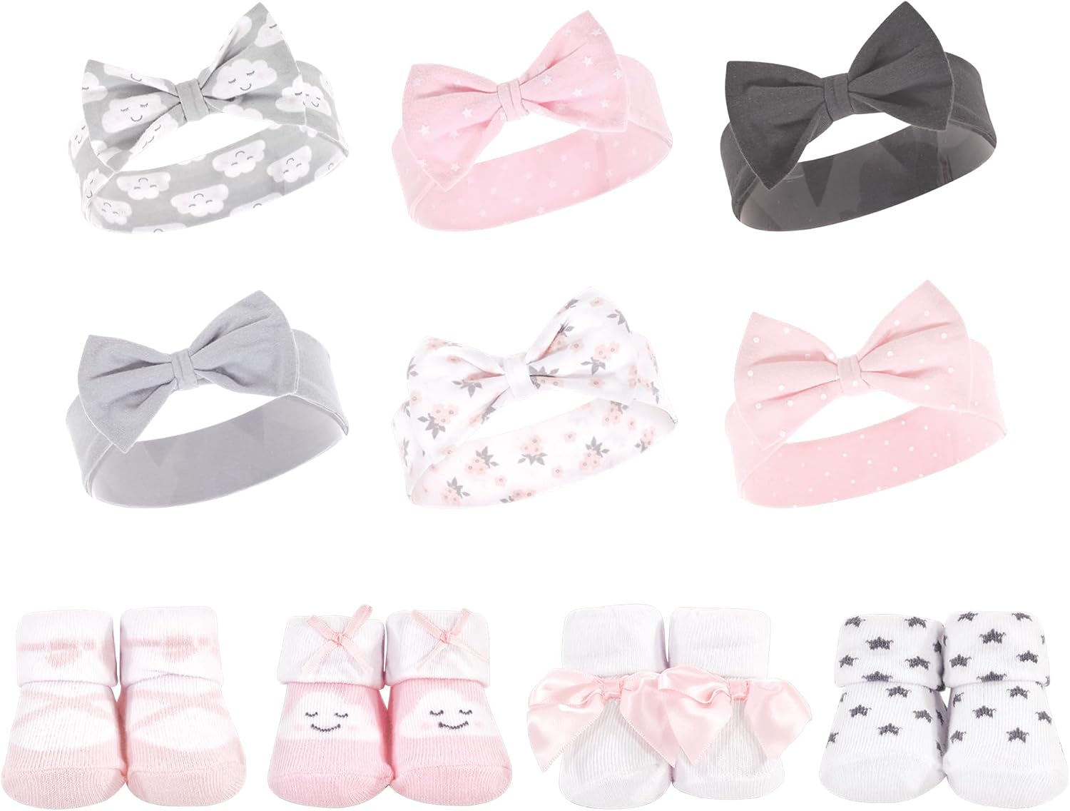 Hudson Baby baby-girls 10pc Headband and Socks Set