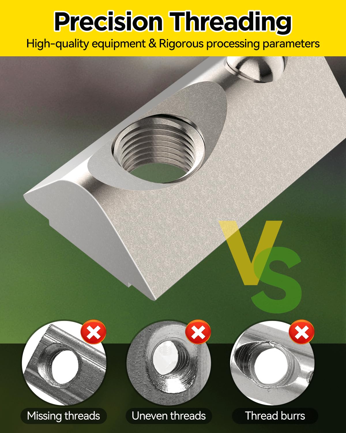 GZBEVITAR Ball Spring T Slot Nut, 4040 Series M8 Ball Loaded Elastic T Nut - 100Pcs, Roll in for 4040 Series Aluminum Extrusion Profile Fits 8mm T Slot Width, Slot Depth 7.8mm to 8.3mm (100 Pcs)