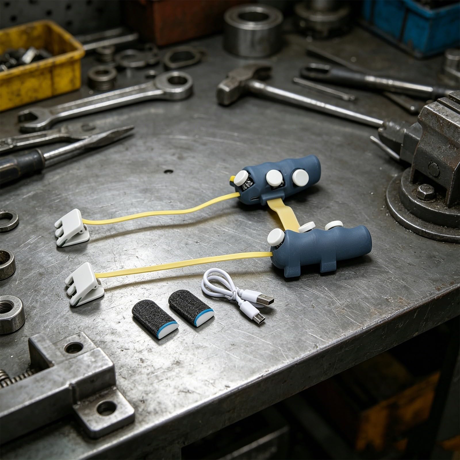 Manette de jeu magnétique DIY pour iPad avec fonction Pulse Continuous et boîtier imprimé 3D et dragonne jaune pour tablettes (7,9 ~ 9,1)