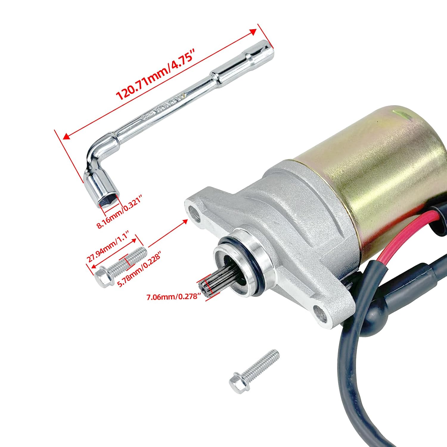 10 Teeth Starter Motor fit for GY6 49cc 50cc Scooter 139QMB Moped ATV Go Karts TAOTAO SUNL ROKETA Tank Baja