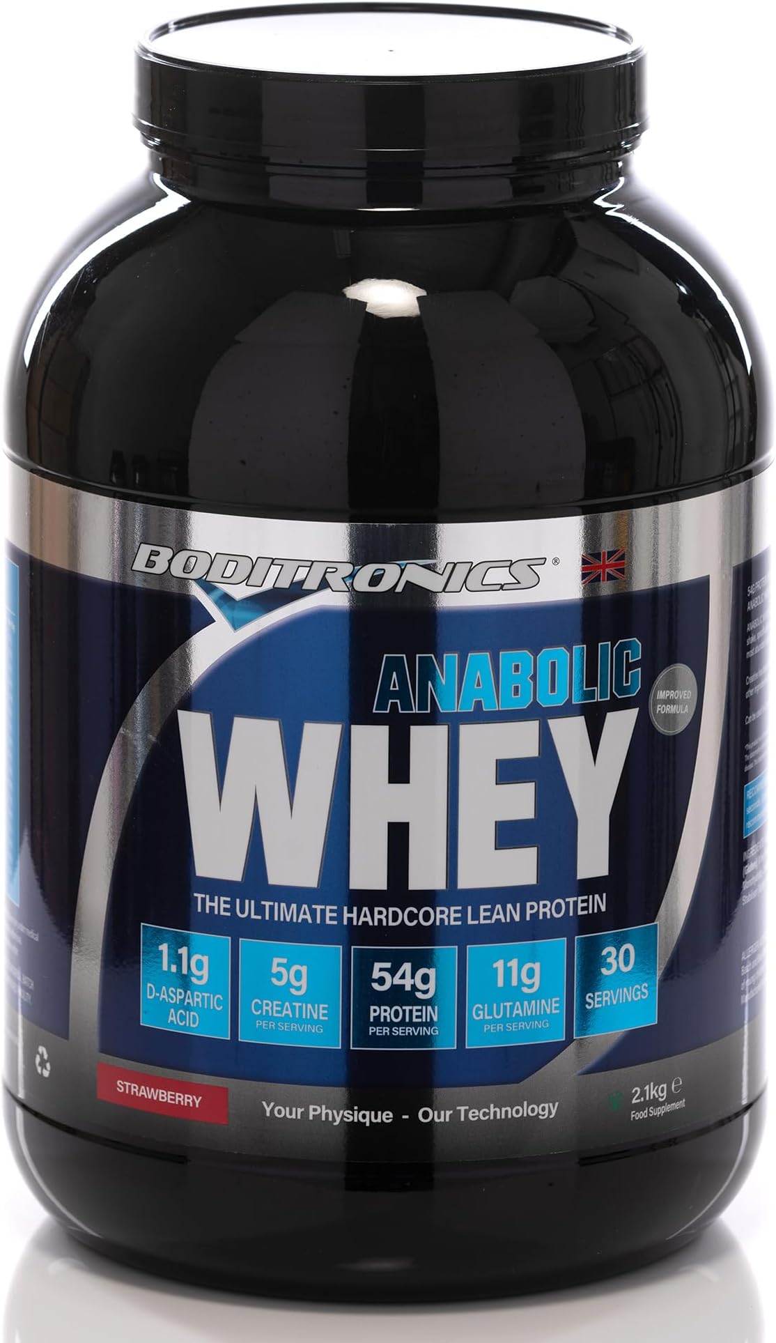 – Anabolic Whey Ultimate Muscle Building Whey Protein Powder with High Protein, D-Aspartic Acid, 5g Creatine, BCAA, and High Levels of L-Glutamine Protein Shakes (2.1 kg, Strawberry)
