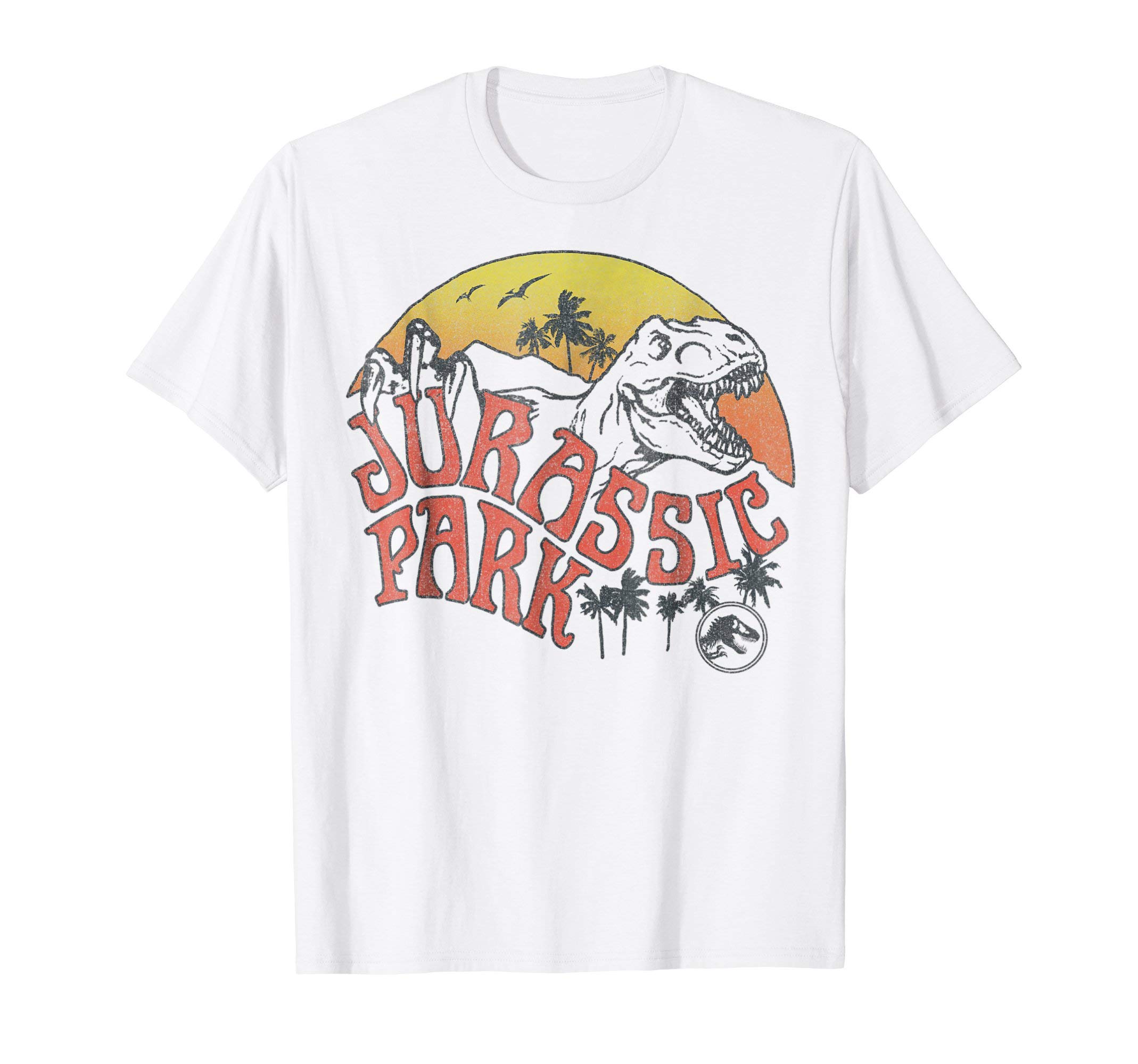 Jurassic ParkRetro T-Rex Sunset Logo Graphic T-Shirt T-ShirtOEKO-TEX STANDARD 100