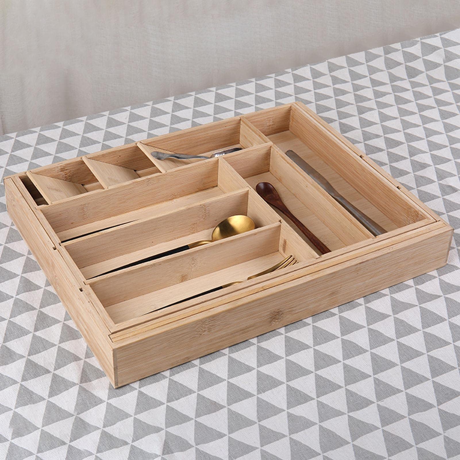 Amazon｜カトラリートレー スリム 引き出し 木製 伸縮 タ ワー