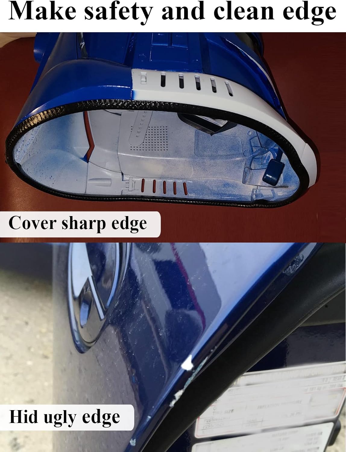 SYOAUTO Large Edge Trim Fits Edge 1/4 inch, 30 Feet (9 Meter) Black Rubber Edge Boat Trim Molding