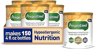 Pregestimil Infant Formula with MCT Oil, for Fat Malabsorption Problems, Hypoallergenic Powder Can, 16 Oz, Pack of 6