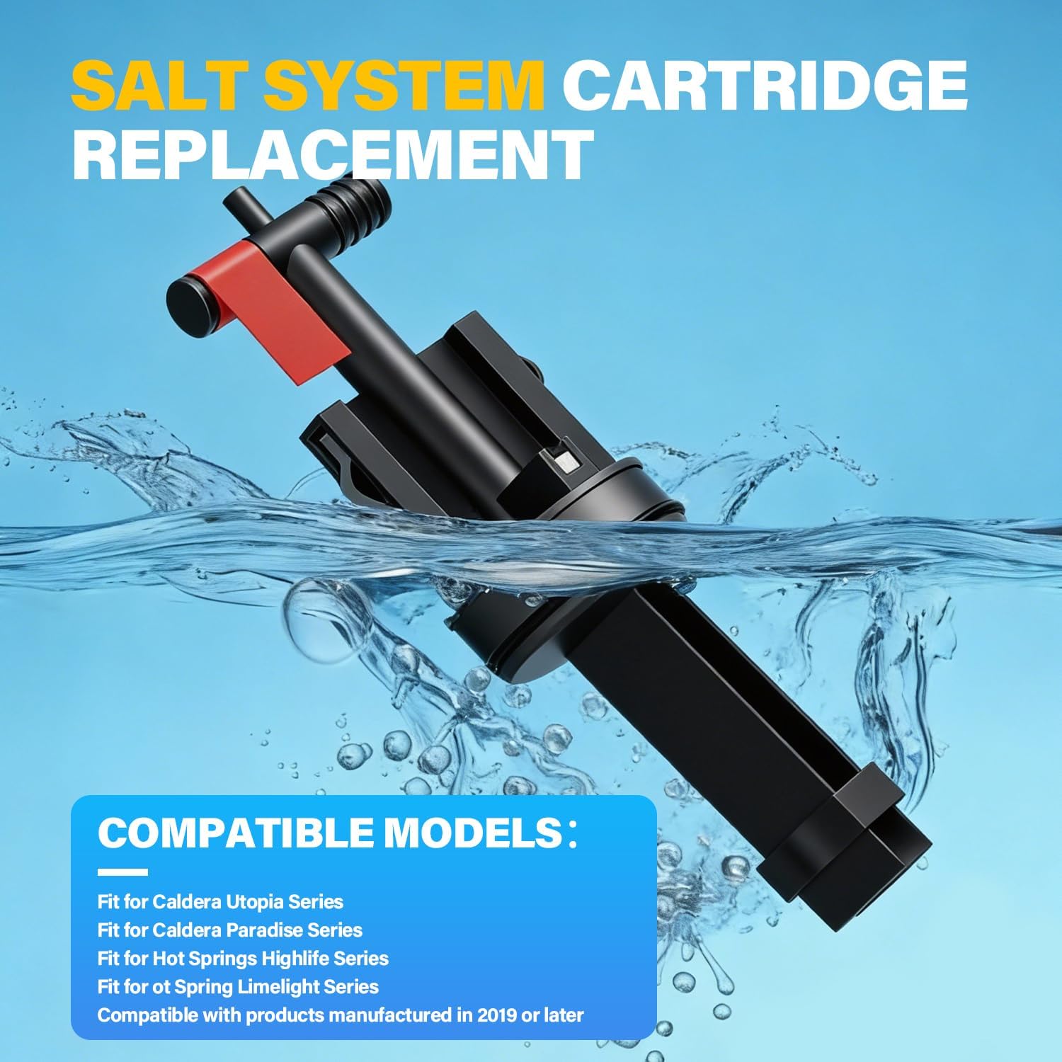 Salt System Cartridge Replacement Compatible with Hot Springs Salt Cartridge, Fit for Highlife, Limelight, Caldera Utopia, Paradise, 2 Pack