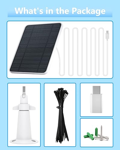 Vista 7 de Panel solar para cámara de seguridad, cargador de panel solar de 5W compatible con Eufycam 33C22 Pro2C2C ProEE20E40L20L40SoloSoloCam Spotlight