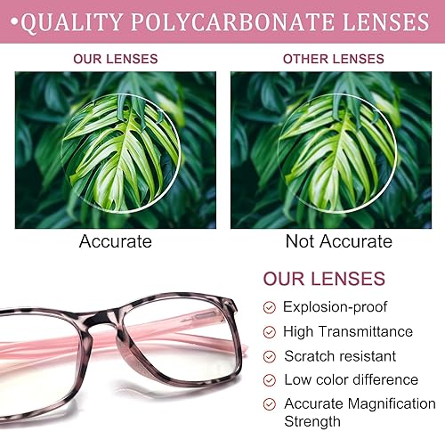 Miniatura 10 de ZONLON Paquete de 6 lentes de lectura para mujeres y hombres anteojos con bisagra de resorte bloqueo de luz azul para lectores de computadora