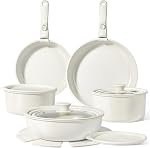 GiPP Ceramic Pots and Pans Set Non Stick, Nonstick Detachable Handle Cookware Sets, Healthy Non Toxic PFAS PFOA & PTFE Free, Dishwasher &Oven Safe, Induction Kitchen Pot and Pan, 15 Piece Grey