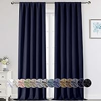 Vista 118 de Cortinas opacas para dormitorio, sala de estar, juego de 2 paneles de 54 pulgadas de largo, cortinas de oscurecimiento de habitación con aislamiento