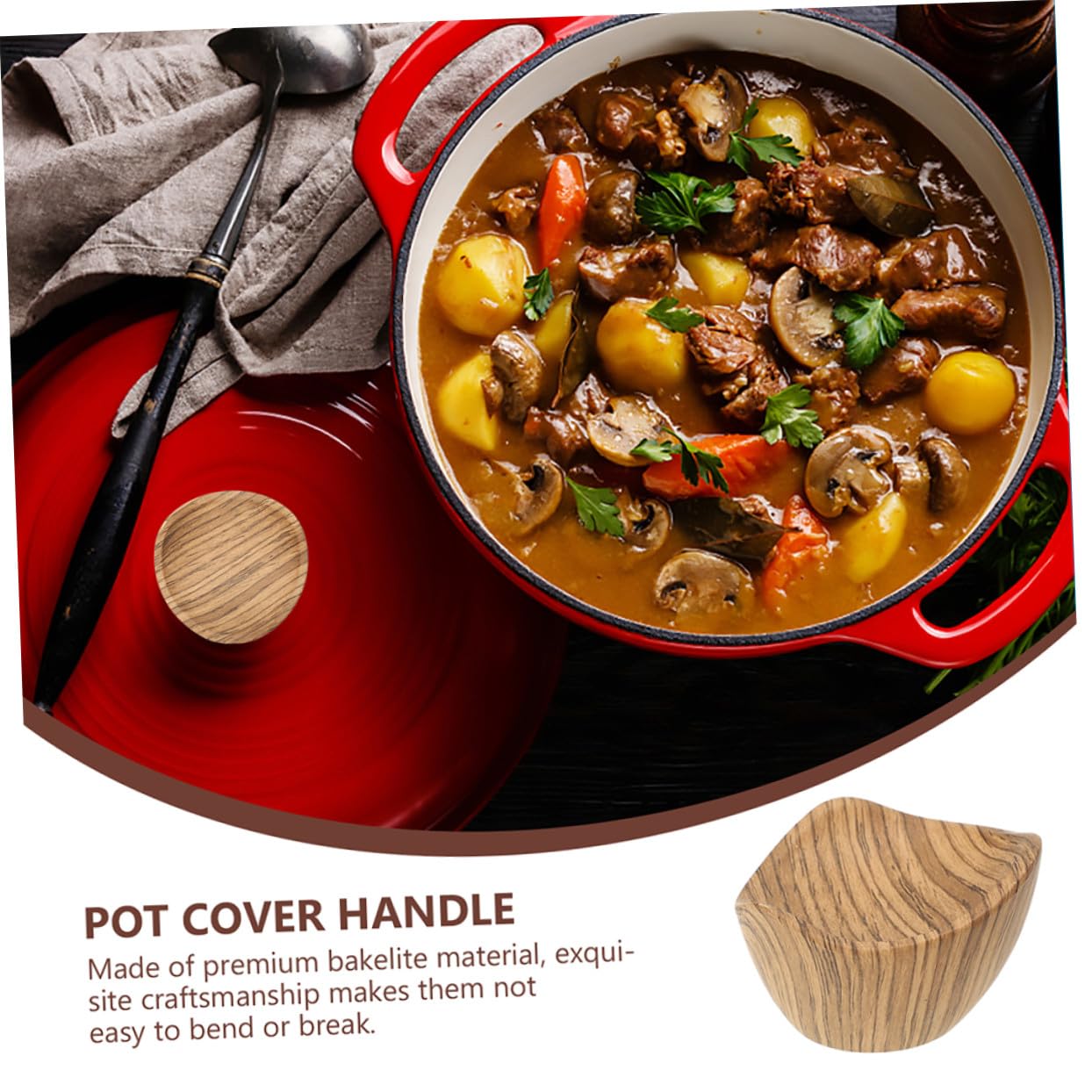 STOBAZA Pomo de Tapa de Olla 4 Piezas de Baquelita para Sartenes
