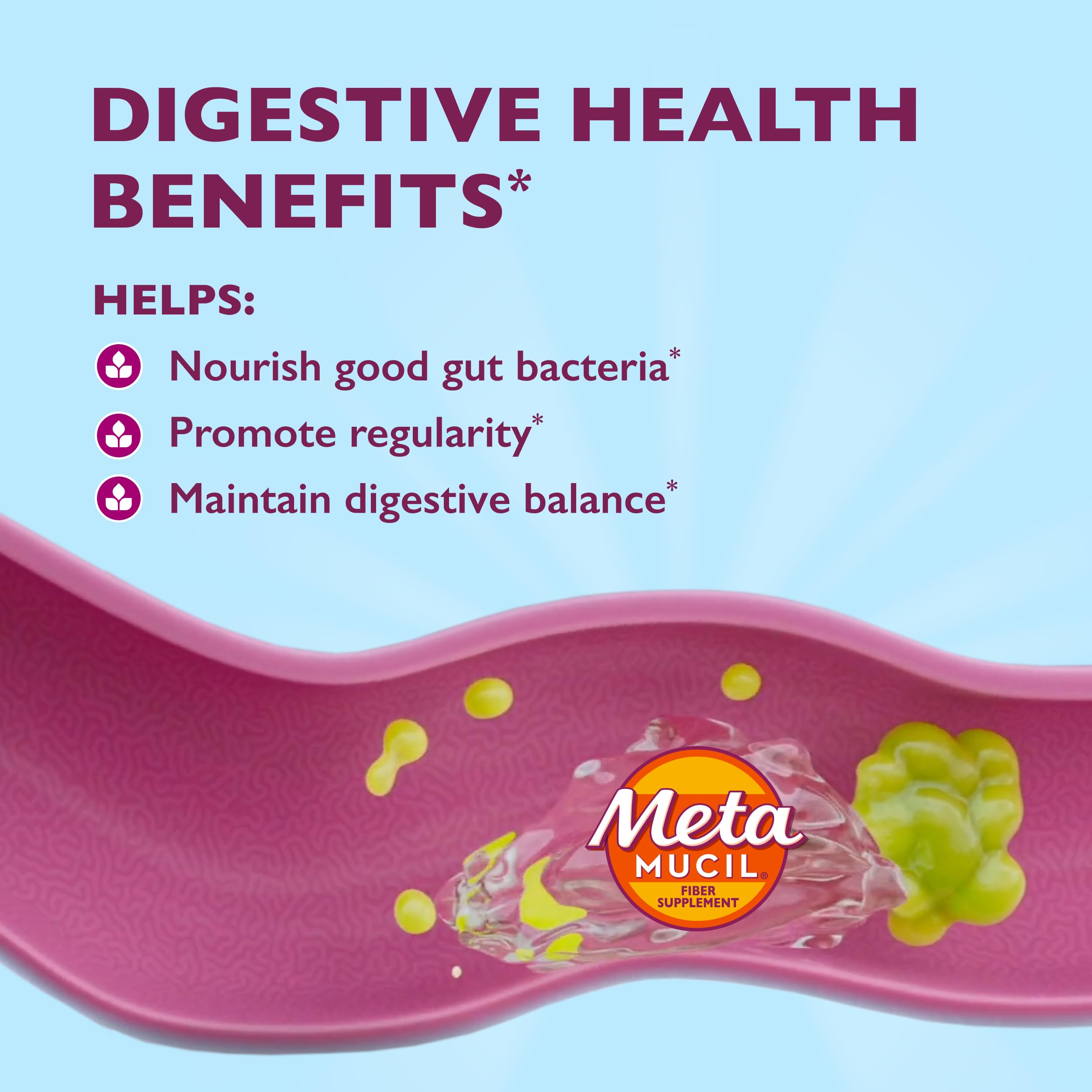 Metamucil Fiber Supplement, Clear Mixing Fiber Powder Stick Packs, Mixed Berry Flavor, On the go, Plant Based Prebiotic Fiber Supplement Blend for Daily Digestive Health, 21 Stick Packs — Amazon image 3