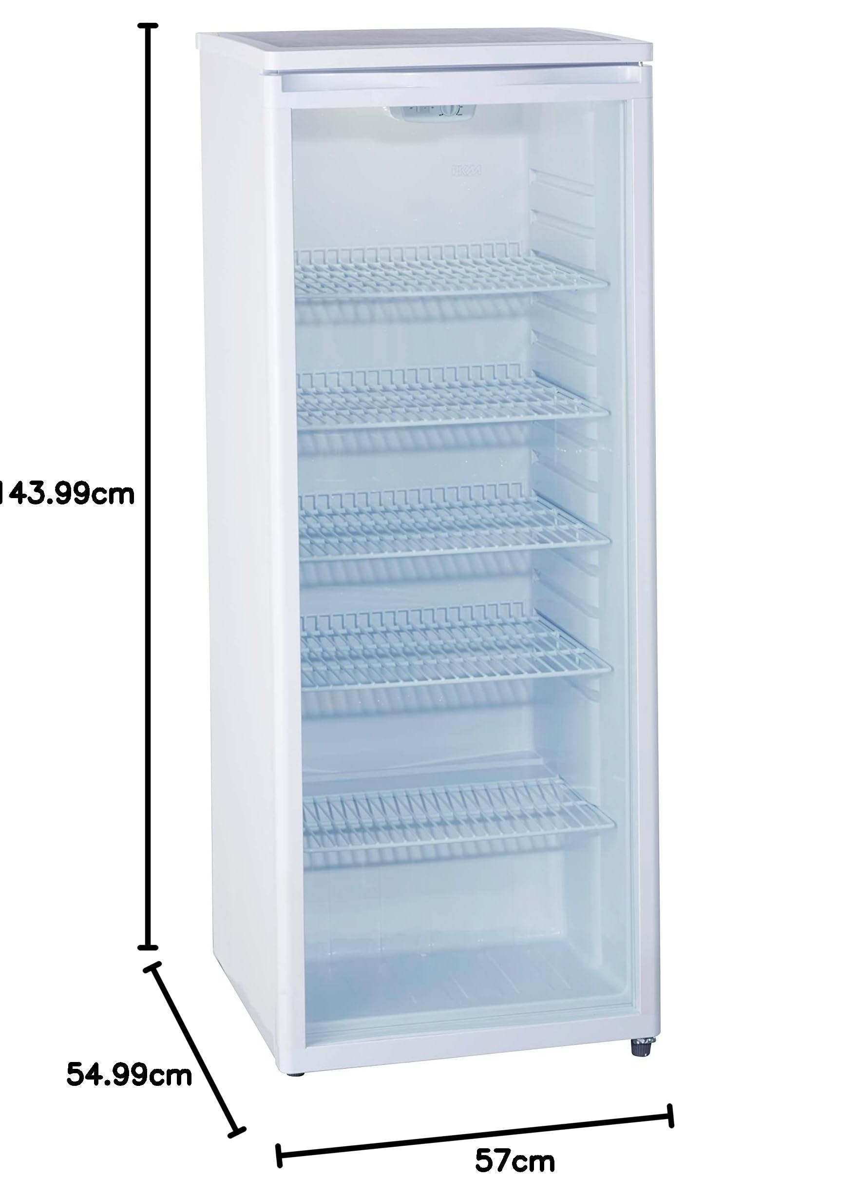 PKM GKS255 Flaschenkühlschrank Getränkekühlschrank Glasfront Freistehend Weiß 143 x 55 cm