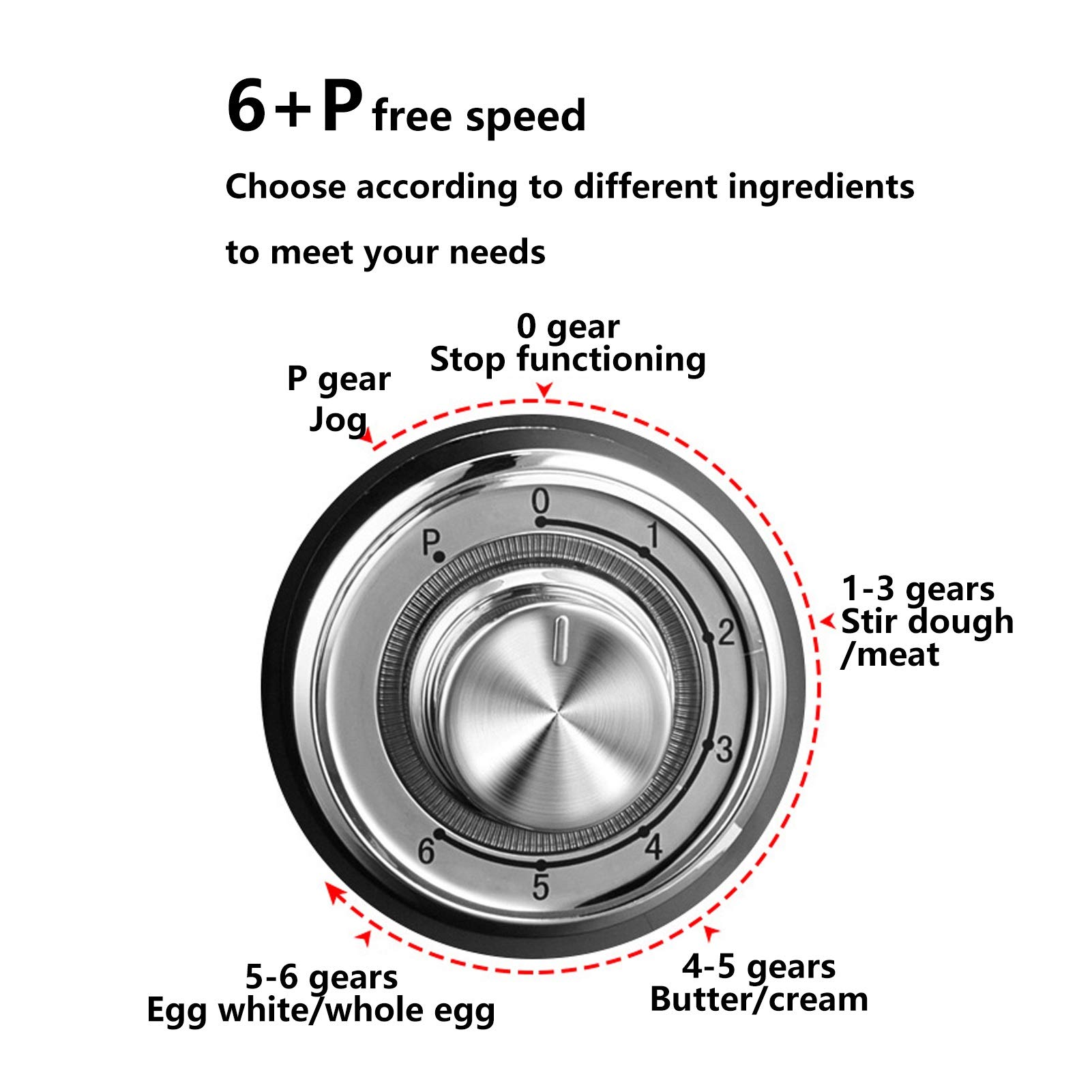 Amazon.com: Electric Stand Mixer, Multifunctional Egg Flour Bread Beating  Blending Machine Pastry Chef 6 Speed Household Food Processors Easy to  Clean (Color : Gold): Home u0026 Kitchen