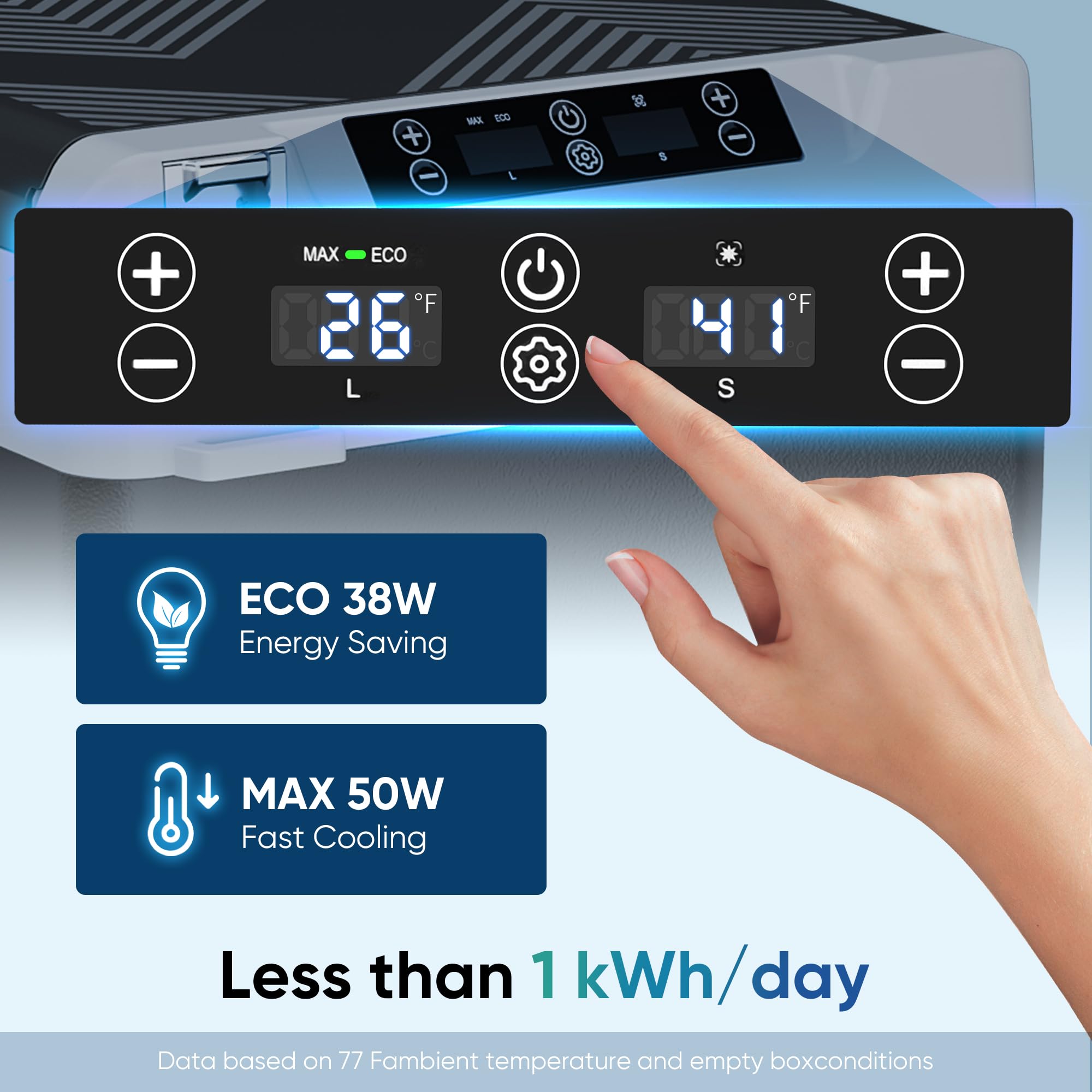 12 Volt Refrigerator Car Fridge - 40QT 38L Dual Zone Electric Cooler Car Refrigerator -4 68 Portable Refrigerator — view 5