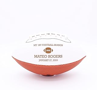 Personalized Leather Football Gift – Engraved Football for Coach, Team Award, Custom Name Football Trophy, Medium Size