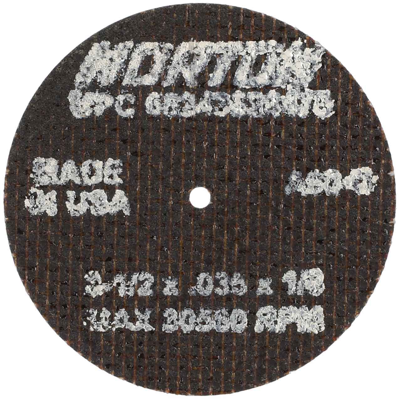 Norton 66243528476 2-1/2x.035x1/8 in. A60-OBNA2 23A AO Small Diameter Reinforced Toolroom Cut-Off Wheels, Type 01/41, 25 Pack
