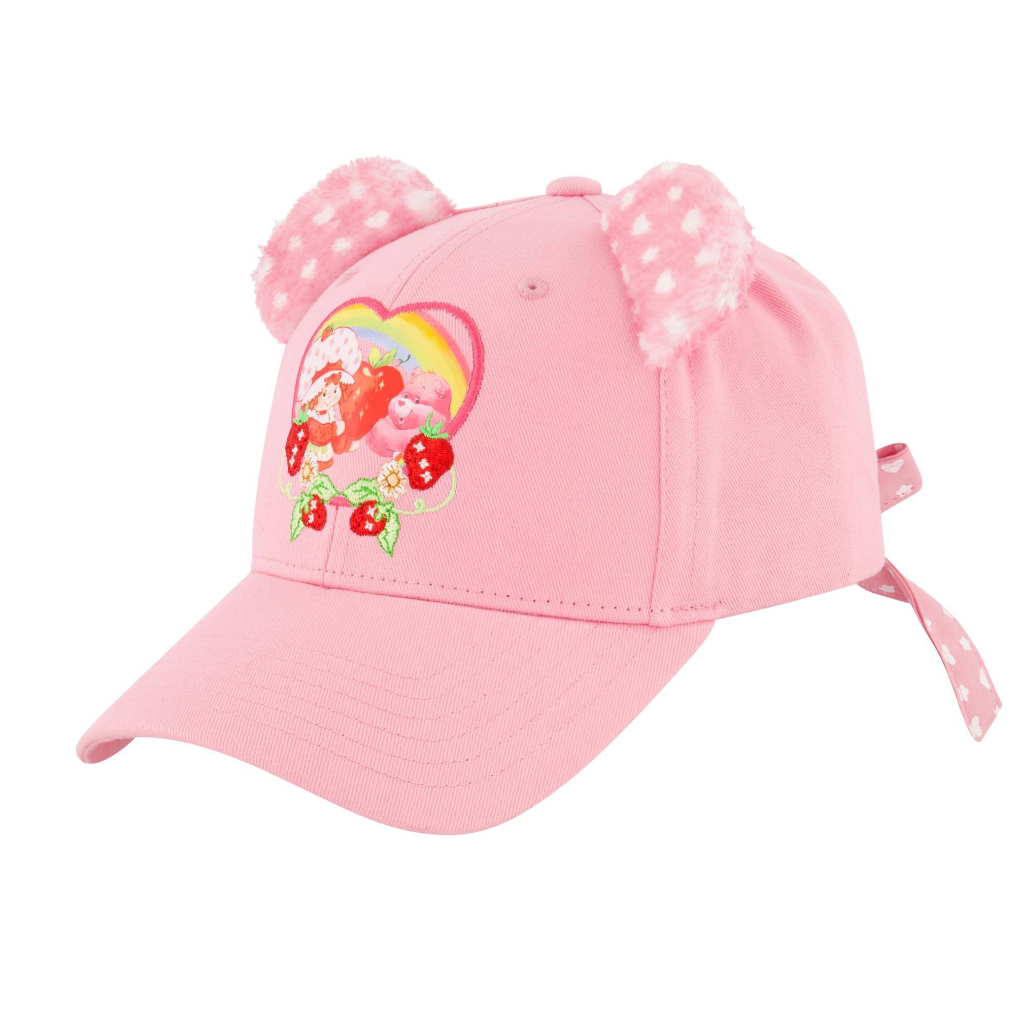 Strawberry Shortcake and Care Bears Trucker Hat Cheer Bear Adult Bow Tie Baseball Cap with Curved Brim and