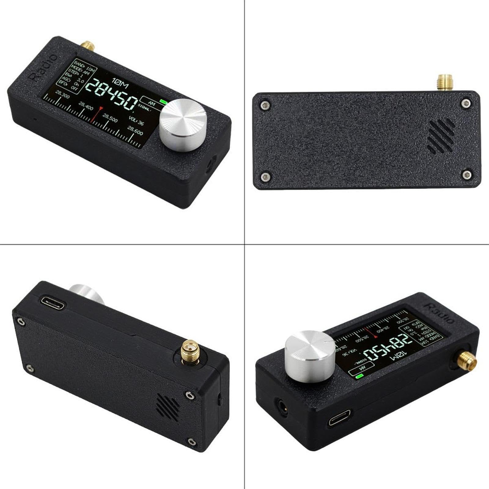 Mini Radio Portátil con Pantalla de 1.9 Pulgadas Receptor de Bolsillo Antena de Bucle Chip DSP Multifuncional Adecuado para Viajes Pesca Picnic Oficin, Azul Negro
